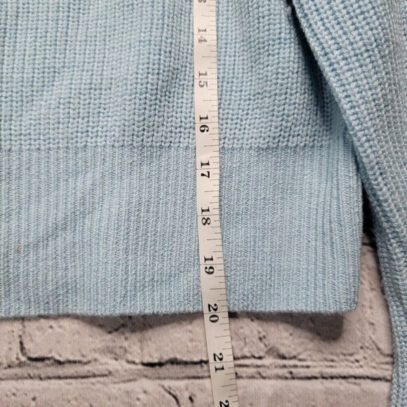 Joie Soleine Sweater Ice Blue Knitted 100% Wool Trumpet Balloon Sleeve Size XS - Picture 10 of 12